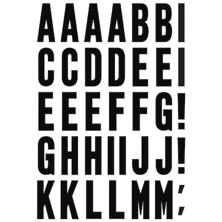 Hy-Ko 2In Black/White Letters/Symbols, 10PK A02071